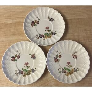 Vintage Copeland Spode Saucer Wicker Lane Set of 3